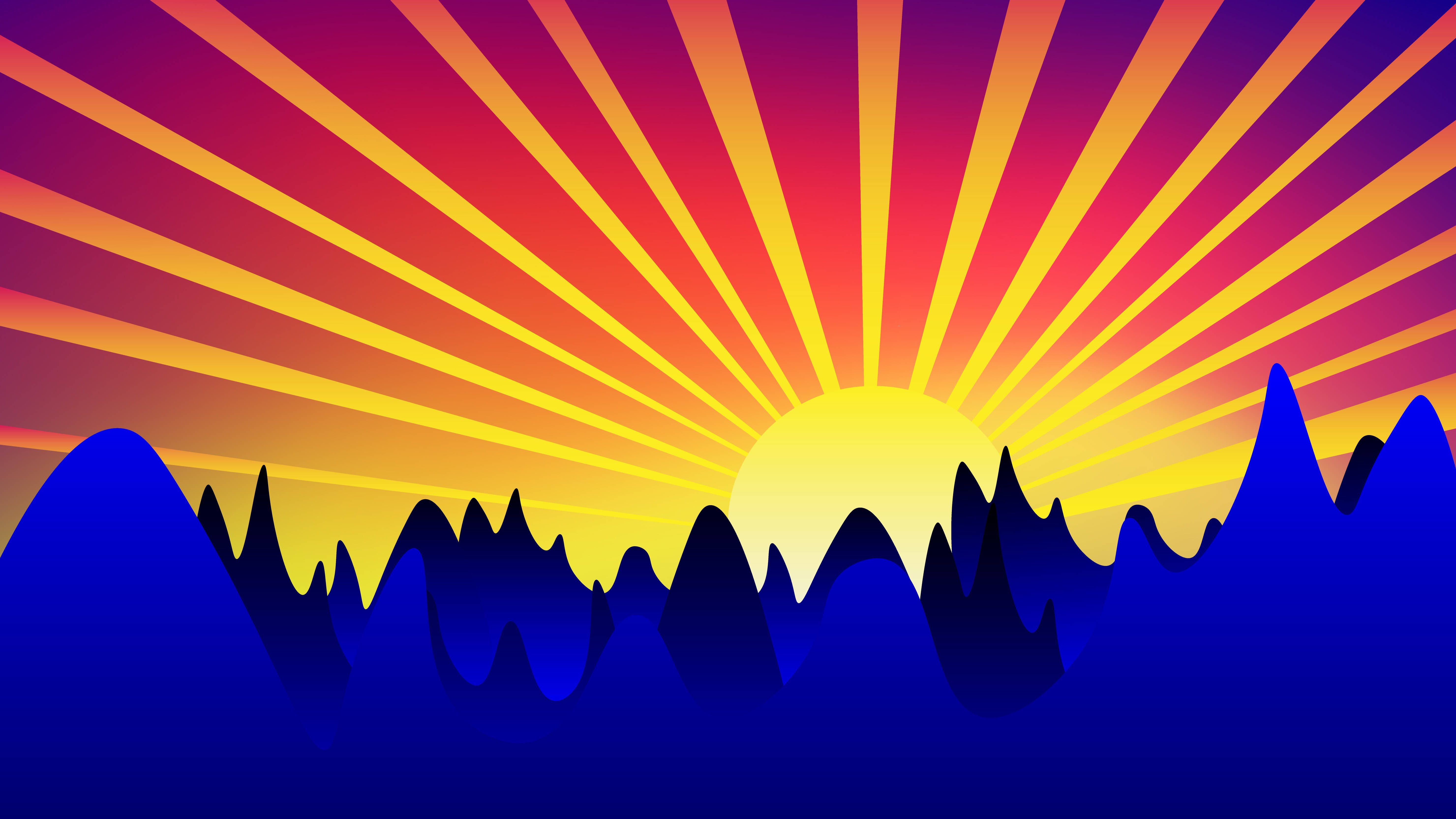 Download Sunrise Mountain Vector Art Wallpaper