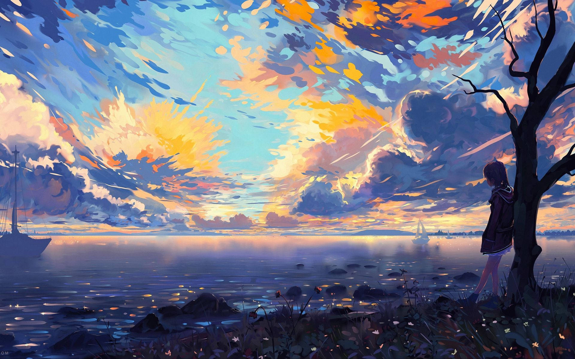 Download Sunrise Painting Hetalia Anime Wallpaper