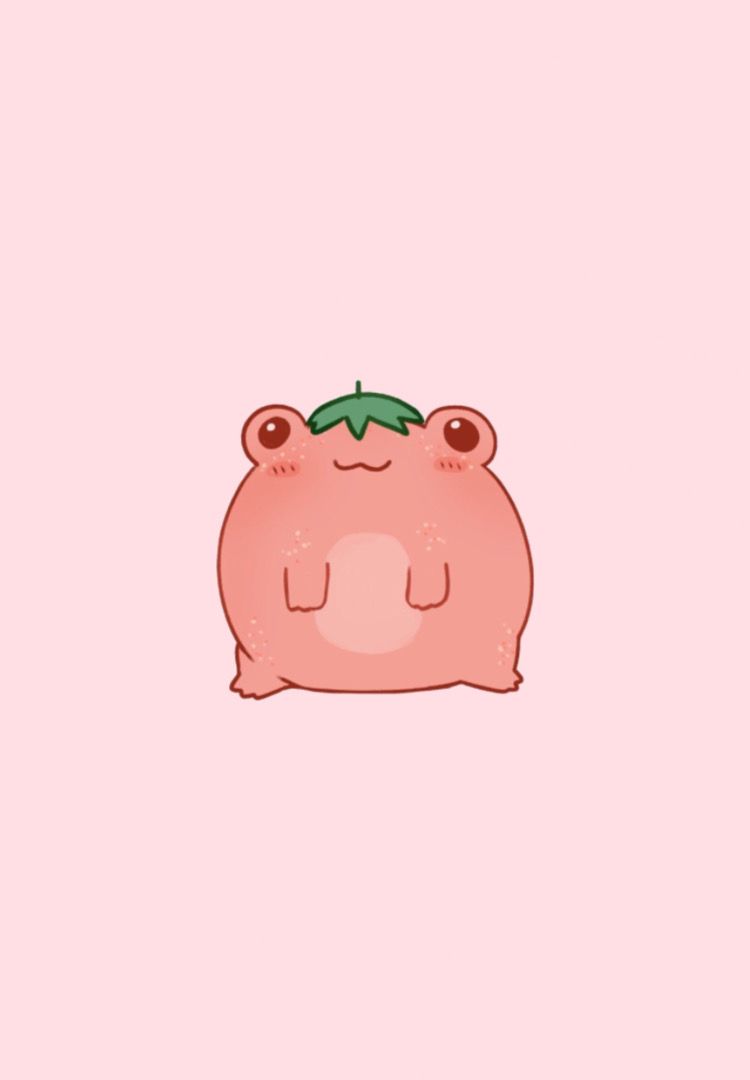 strawberry frog background. Cute tumblr wallpaper, Frog drawing, Cute doodle art