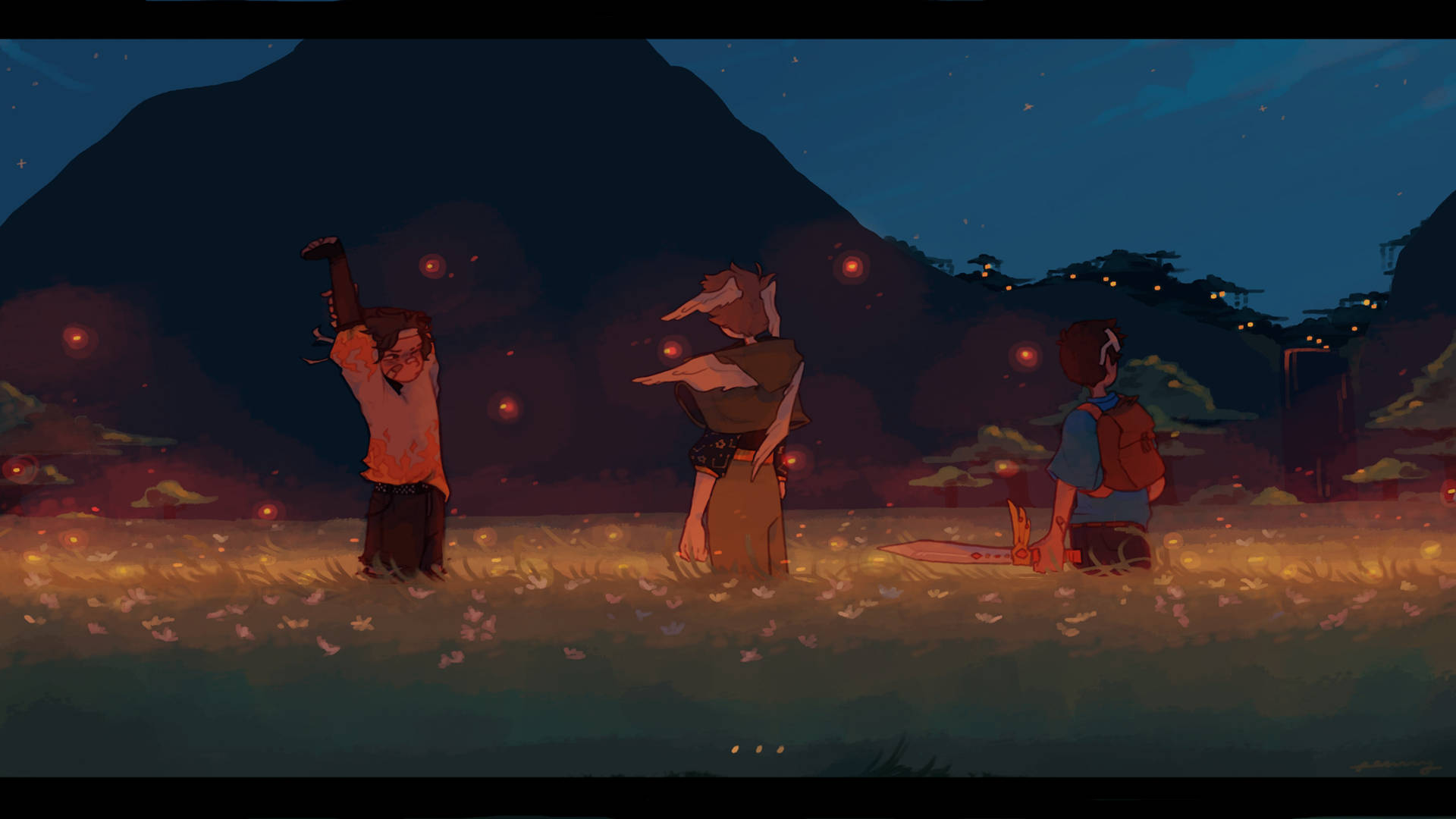 Download Dream Smp Friends Night Anime Wallpaper