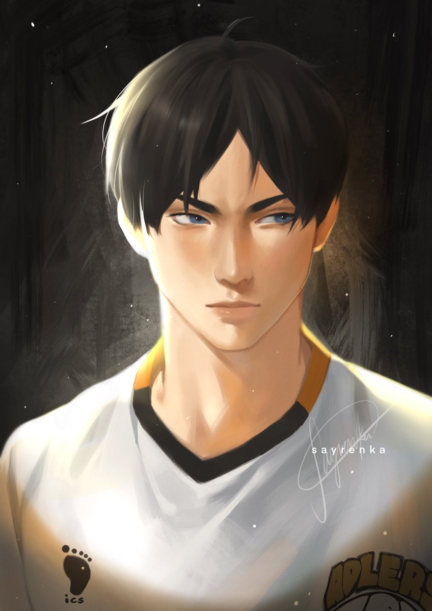 Ren ✨.. working on comms ✍️ - [COMMISSION] Schweiden Adlers, Tobio Was really happy that I was commissioned to paint kageyama in my style, its a bit experimental