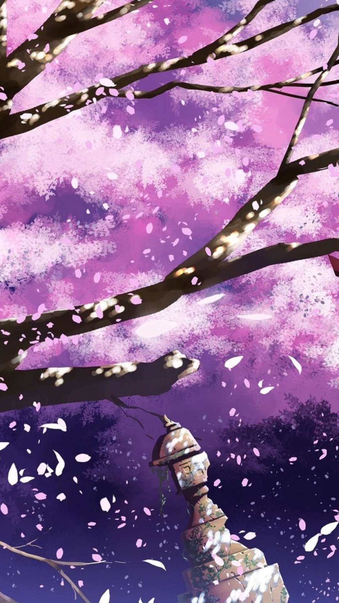 Anime Cherry Blossom Wallpaper for iPhone and Android