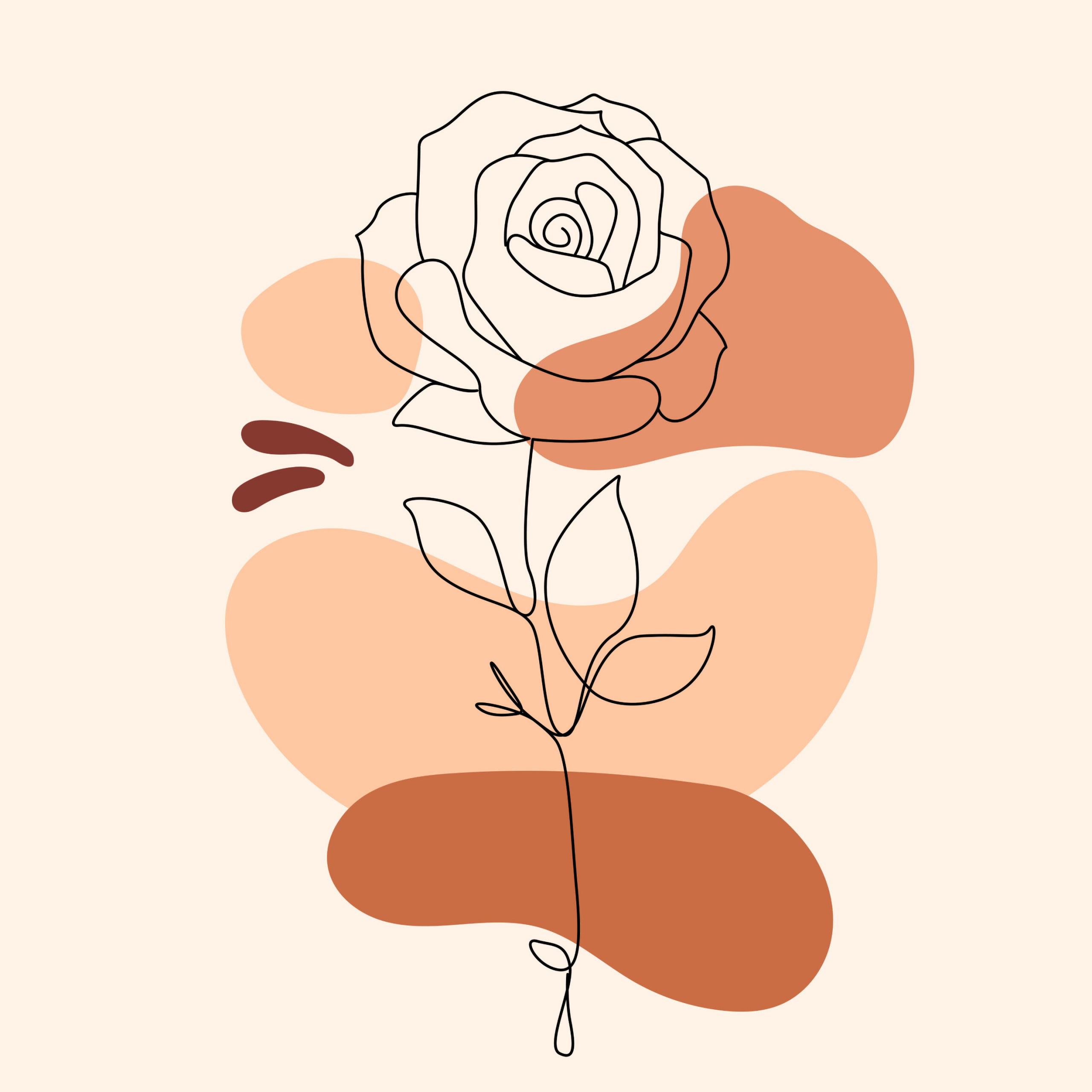 Rose flower Wallpaper 4K, Boho art, Minimalist, Minimal