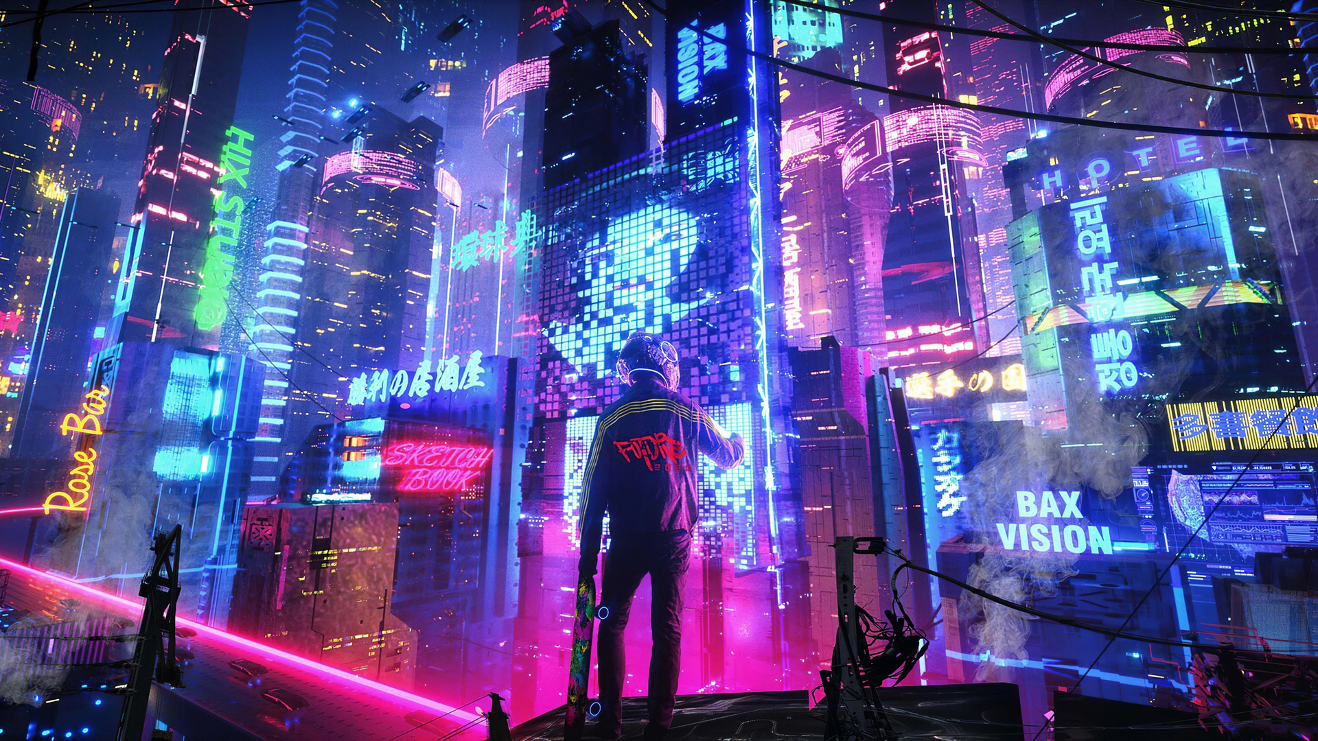 Cyberpunk 2077 City Urban Lights Neon City Pan HD WALLPAPER For Your XFCE Desktop