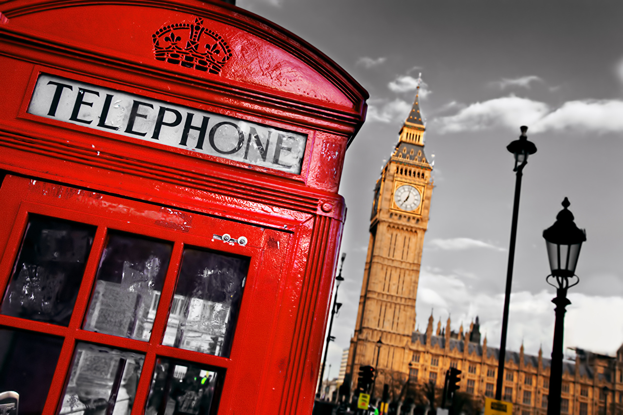 Desktop Wallpaper London Big Ben England phone Street lights Cities