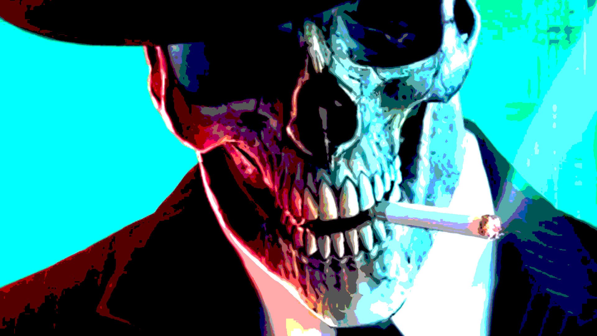 HD desktop wallpaper: Music, Skull, Smoking, Adrenaline Mob download free picture