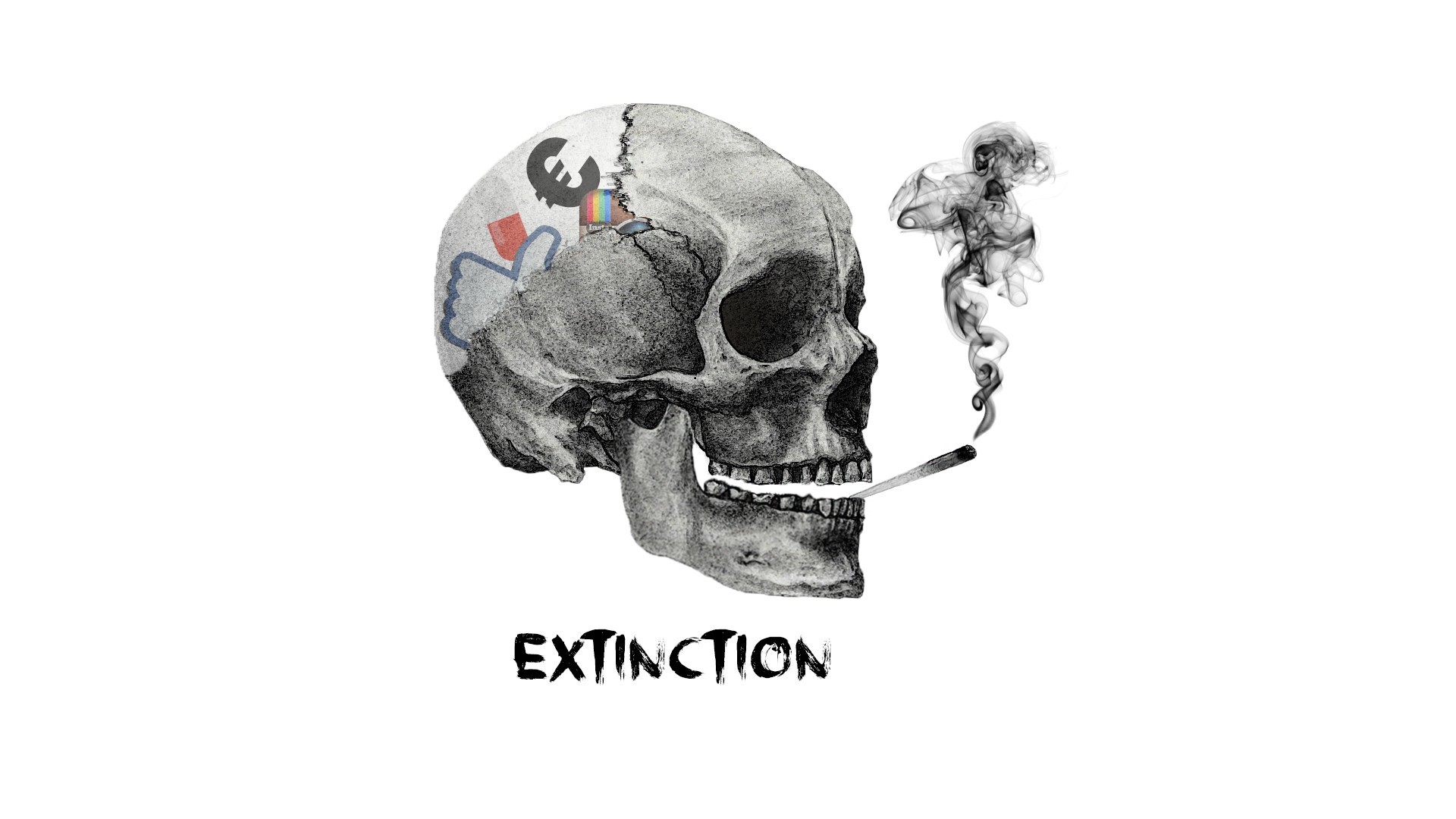 Wallpaper / inspiration, skull, smoking free download