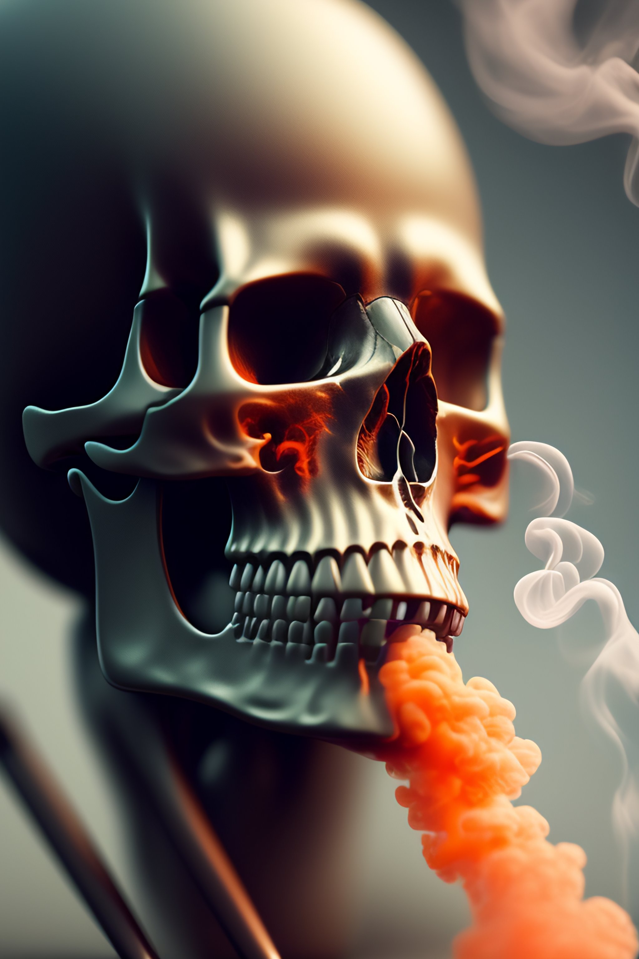 Skull of smoke coming out of syringe, fantasy, intricate, elegant, highly detailed, digital painting, artstation, concept art, smooth, sharp