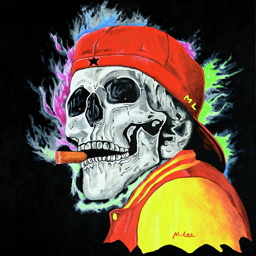 Skull One last cigar Painting