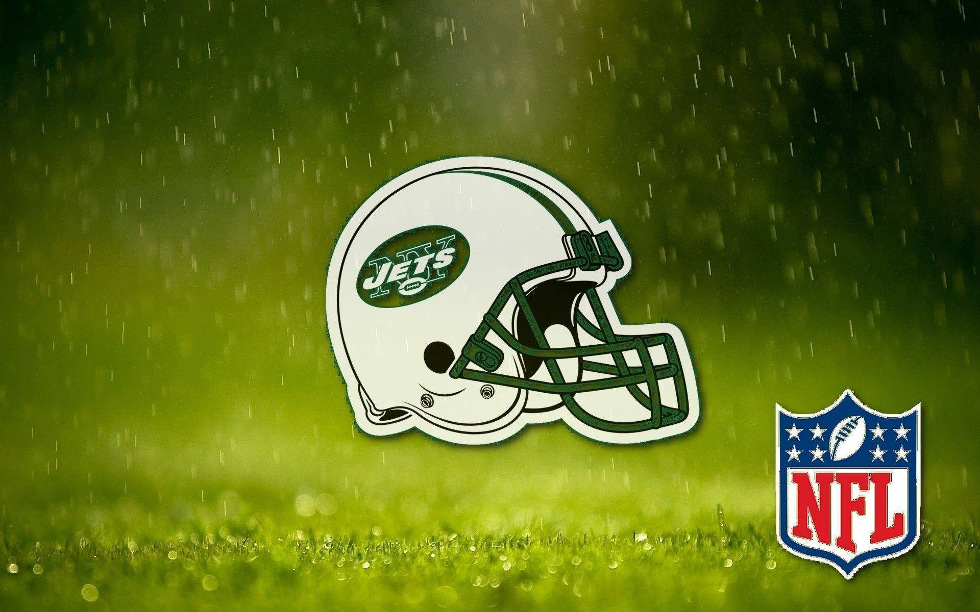 New York Jets, glitter logo, NFL, green white checkered background, USA,  american football team, HD wallpaper