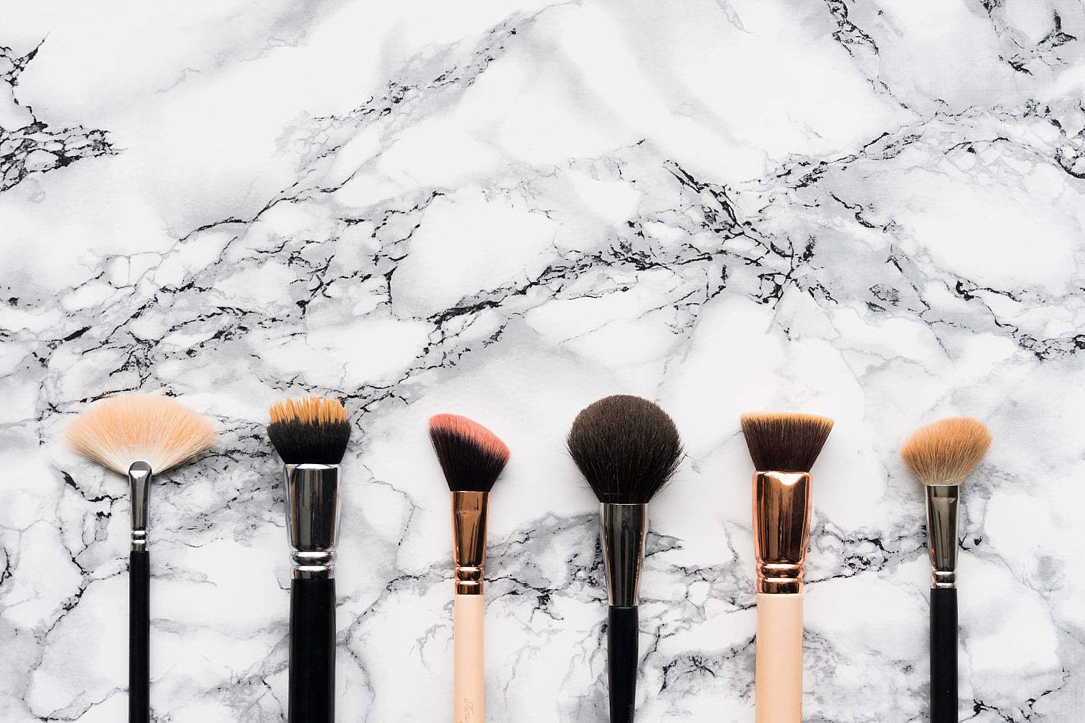 Makeup Brushes on White Marble Background Free Download. Makeup background, Brush background, Makeup brushes