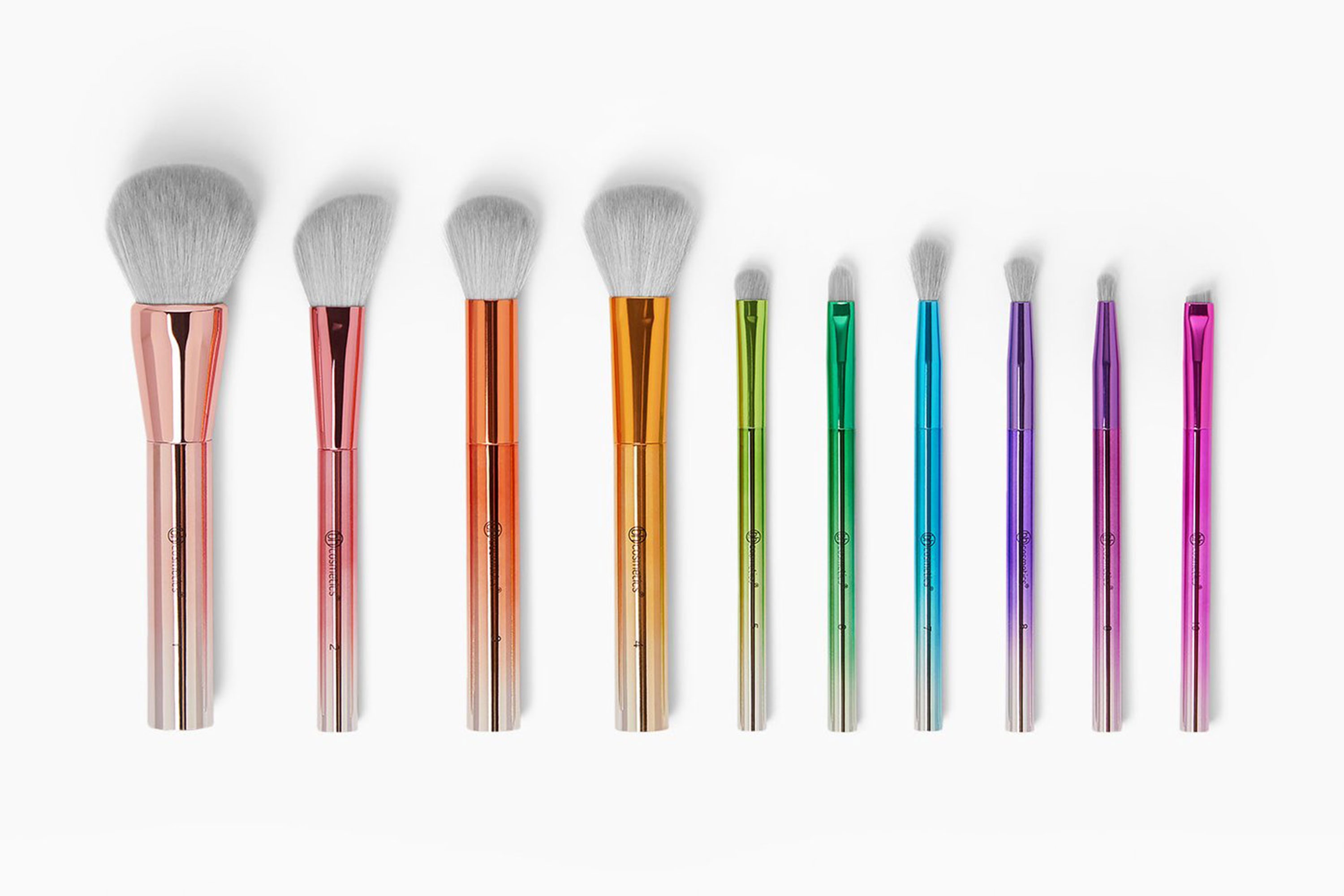 BH Cosmetics' New 10 Piece Rainbow Makeup Brush Set Is Just $22