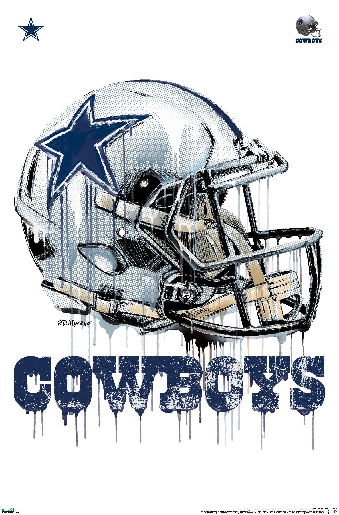 NFL Dallas Cowboys Helmet 20 Wall Poster, 14.725 x 22.375