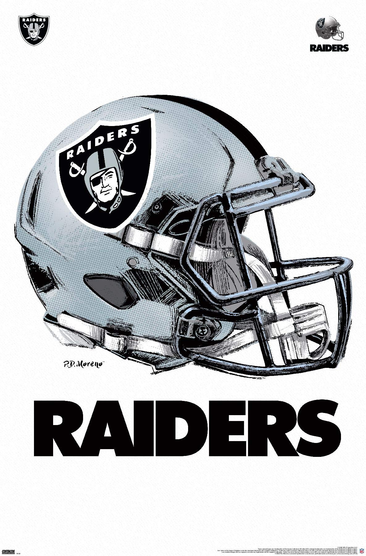 Trends International NFL Las Vegas Raiders Helmet 20 Wall Poster, 22.375 x Unframed Version