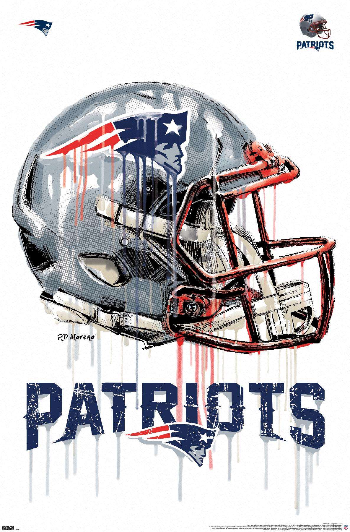 NFL New England Patriots Helmet 20 Wall Poster, 22.375 x 34