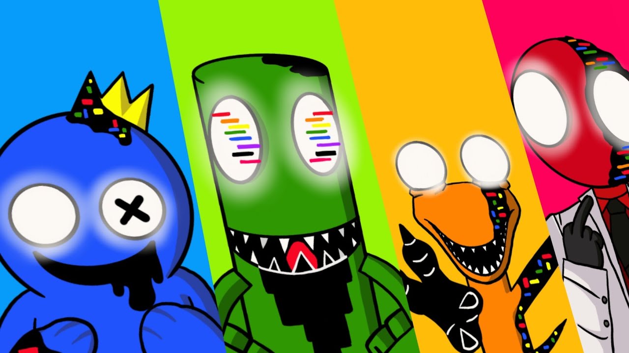 Drawing Pibby Rainbow friendsㅣParanoid meme Roblox animation flipaclip