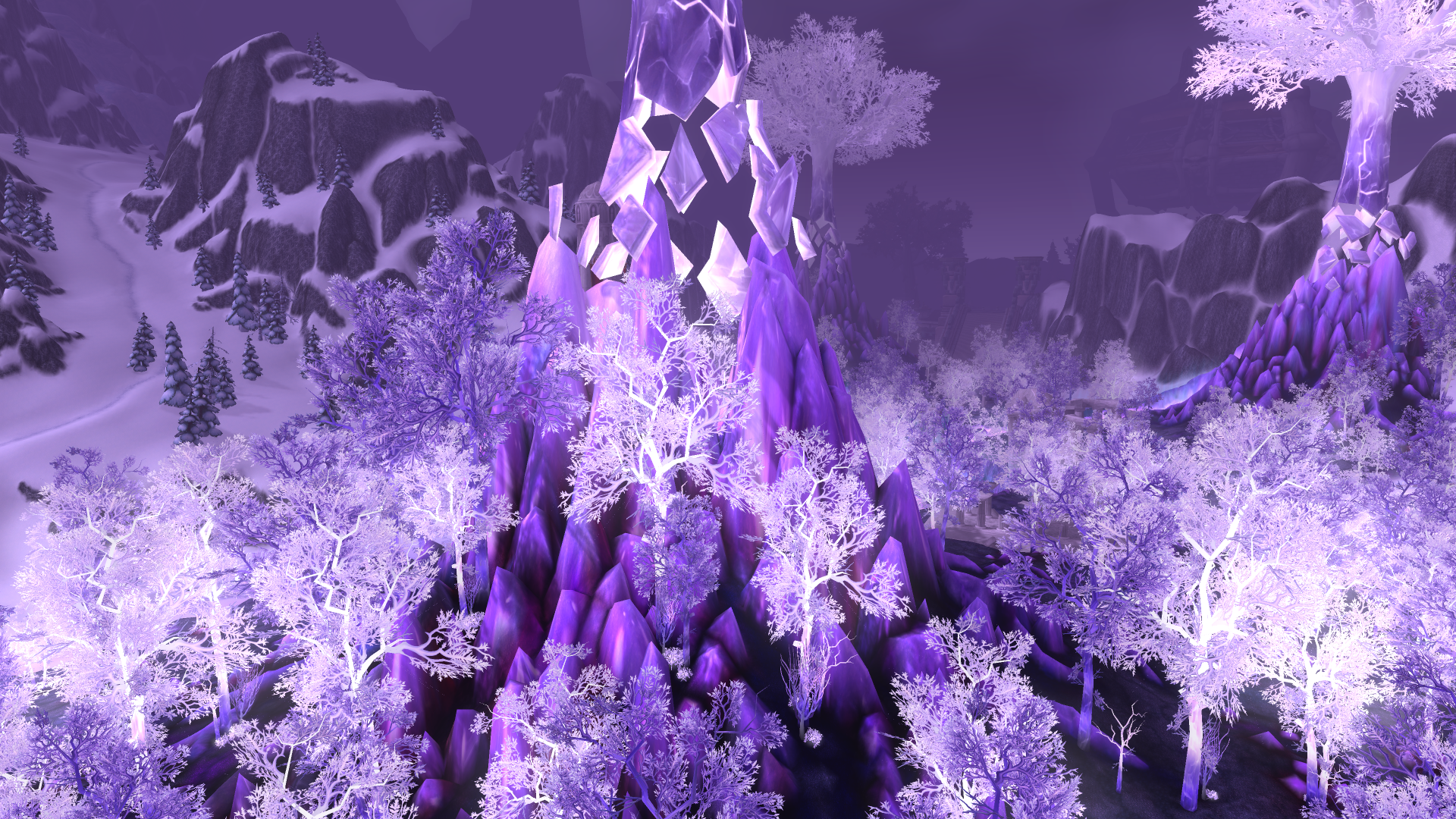 Wallpaper, video games, purple, World of Warcraft, blue, Blizzard Entertainment, Crystalsong Forest, flower, screenshot 1920x1080