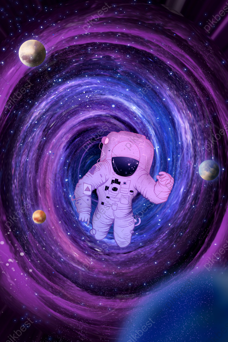 Blue Purple World Space Day Astronaut Background Background. PSD Free Download