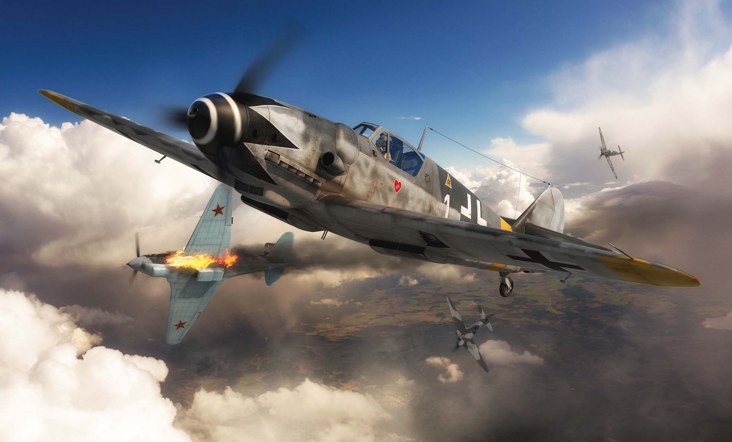 Wallpaper, World War II, aircraft, airplane, Germany, Luftwaffe, war, Messerschmitt Bf 109 2500x1510