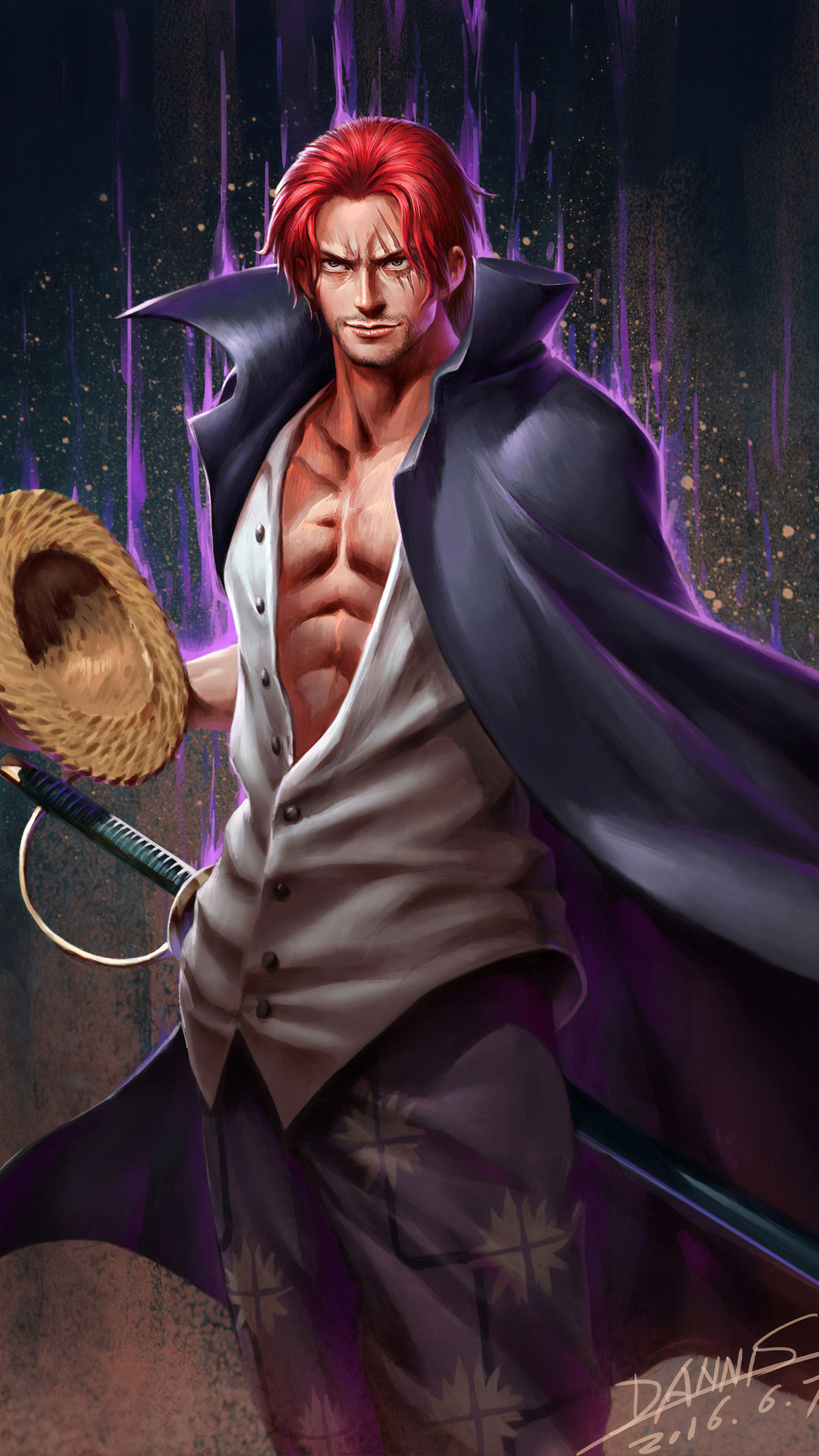 1080x1920 shanks, one piece, anime, hd, artstation for iphone wallpaper
