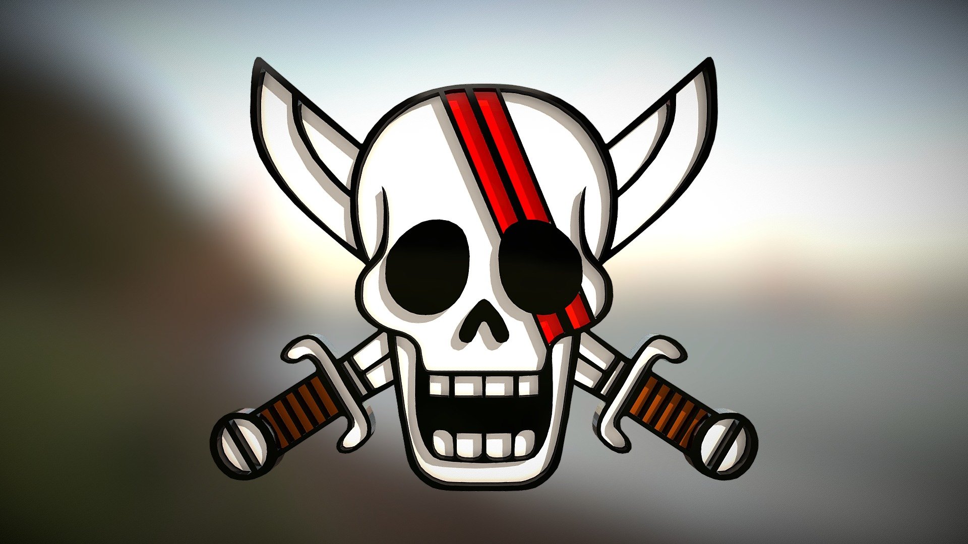 Red Haired Pirates Logo Royalty Free 3D model by AnshiNoWara [7cb7bfb]