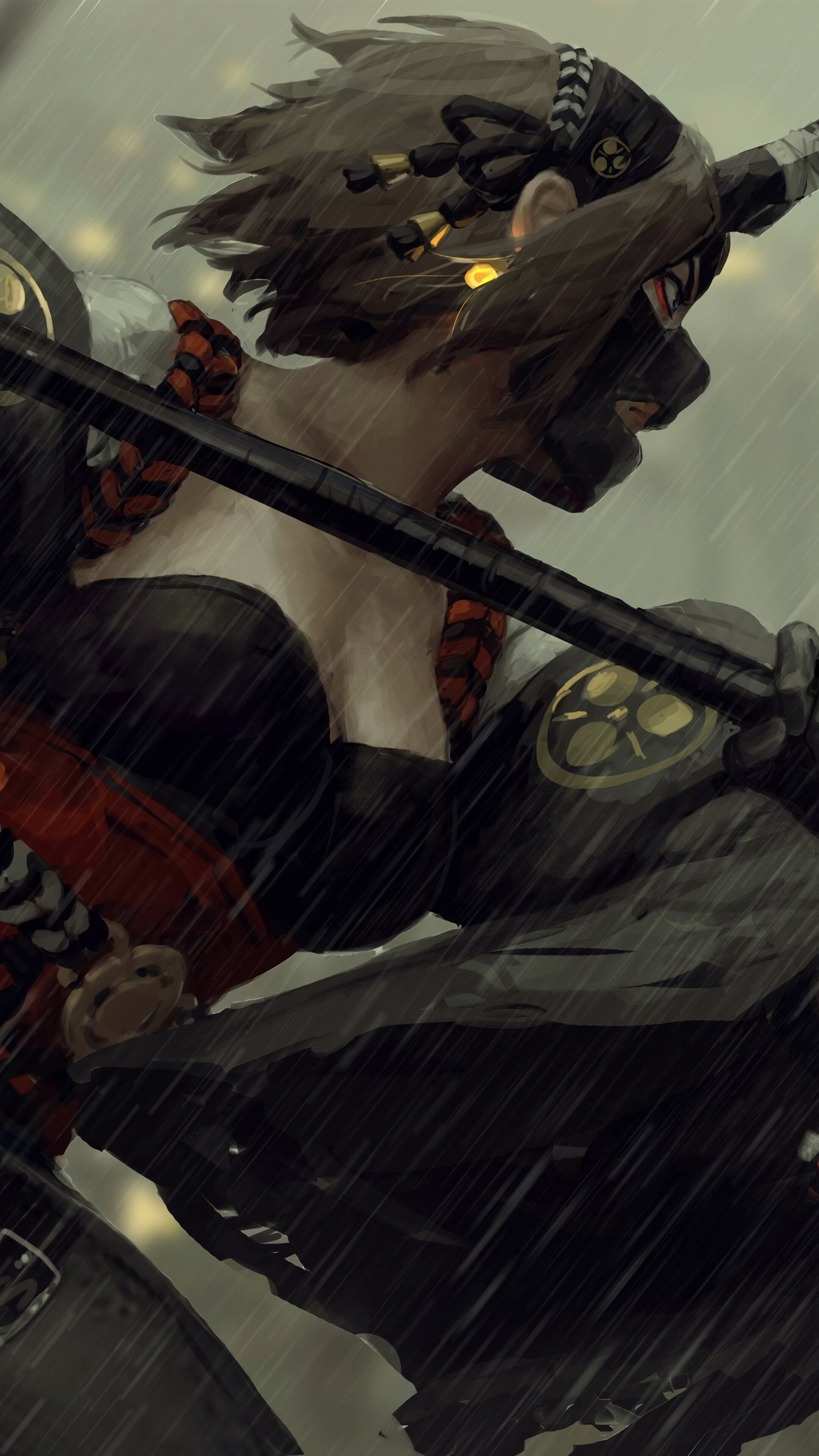 Samurai, Girl, Mask, Warrior, Fantasy, 4k Gallery HD Wallpaper