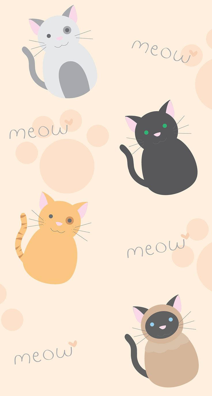 Download Cute Kawaii Cat Meow Wallpaper