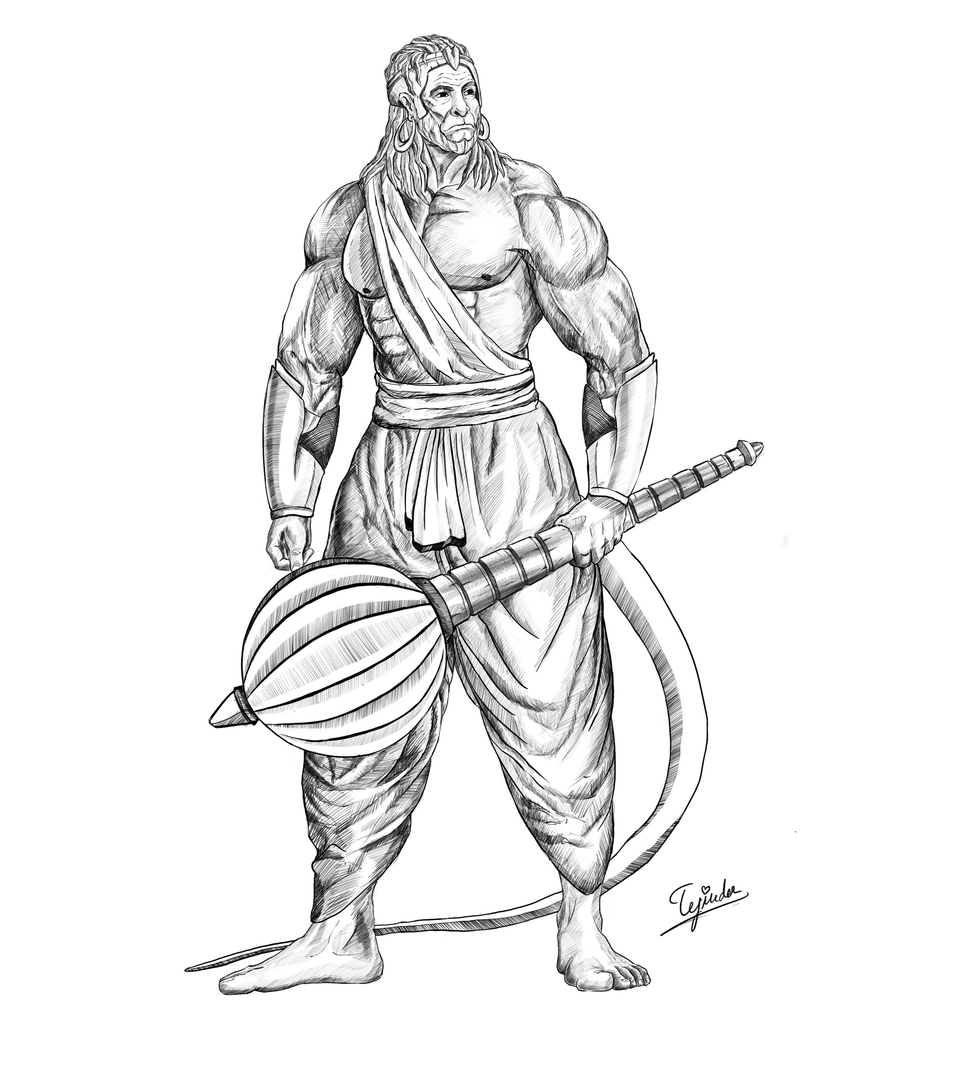 Tejinder Singh Hanuman. Indian Mythological Character Redesign