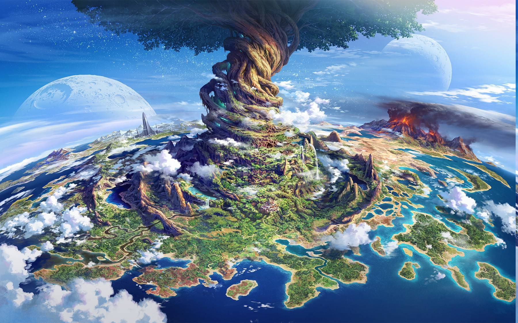 fantasy Art, Trees, Mana Tree, Giant, Landscape Wallpaper HD / Desktop and Mobile Background