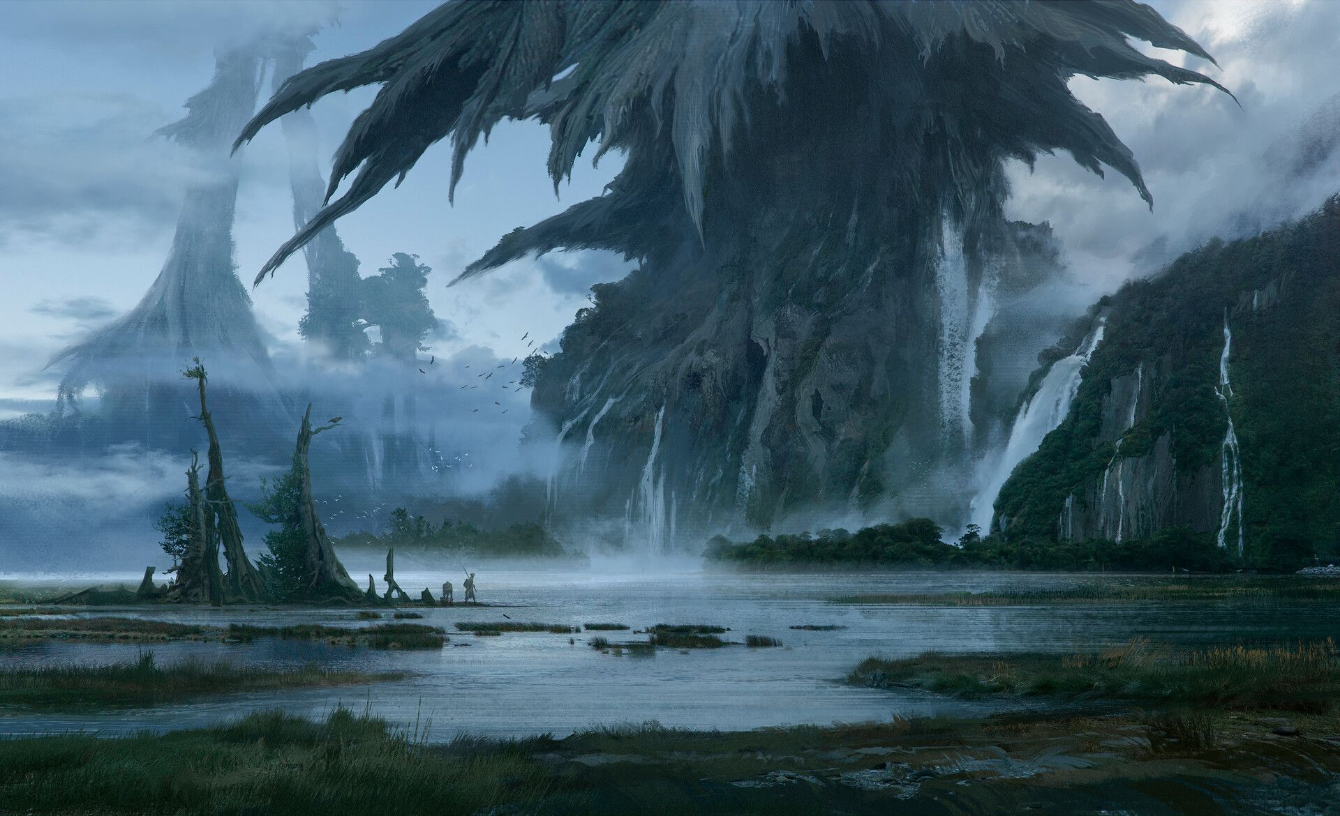 Otherworld. Giant trees lands, Sergey Vasnev. Fantasy landscape, Giant tree, Scenery
