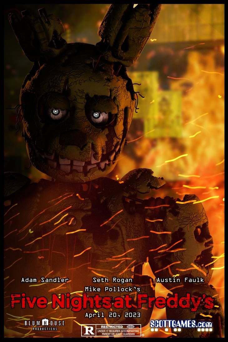 School Photohop Project: FNaF Movie Poster by TF541Productions. Toy bonnie, Molde dos minions, Terror