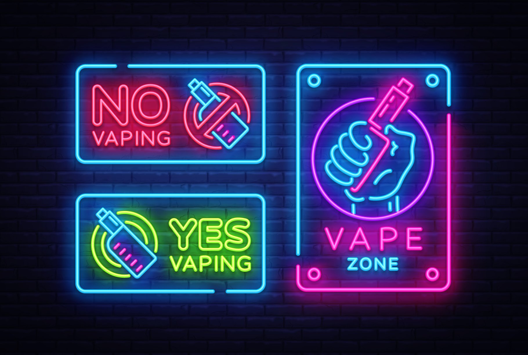 Vape Shop Neon Signs. Illustrations Creative Market