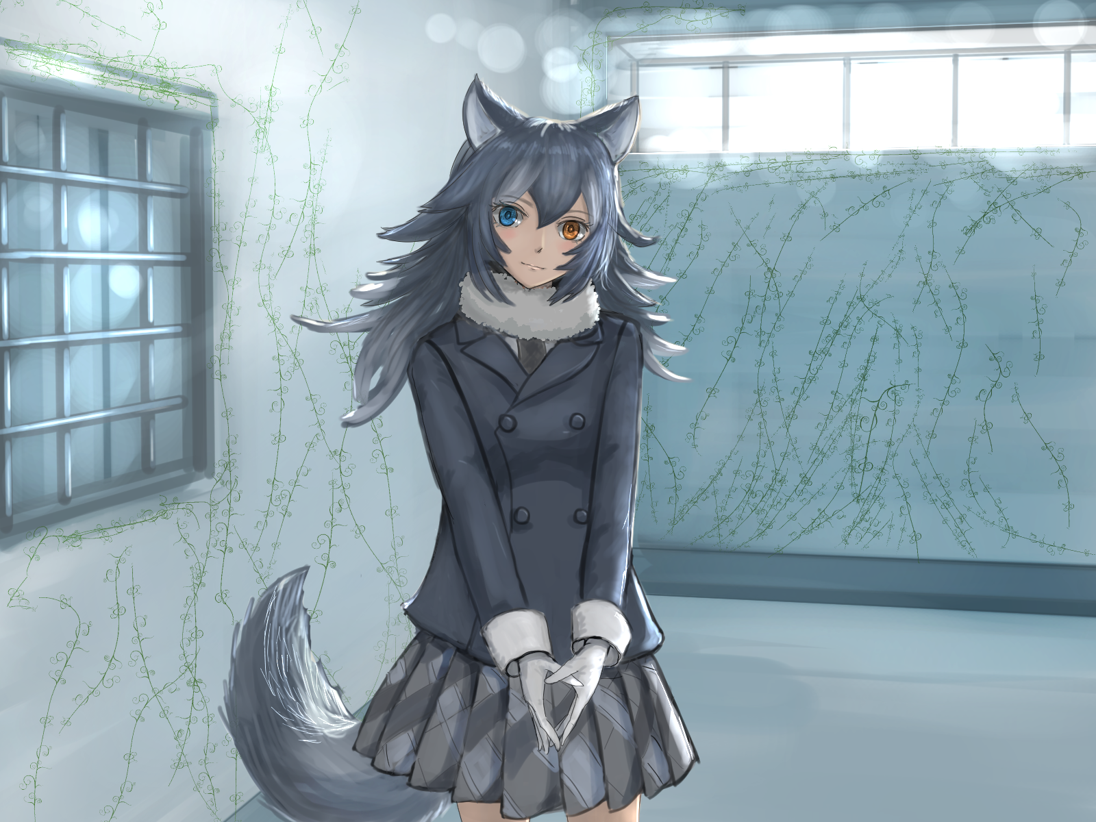 grey wolf (kemono friends) drawn by mame_(mame3737)