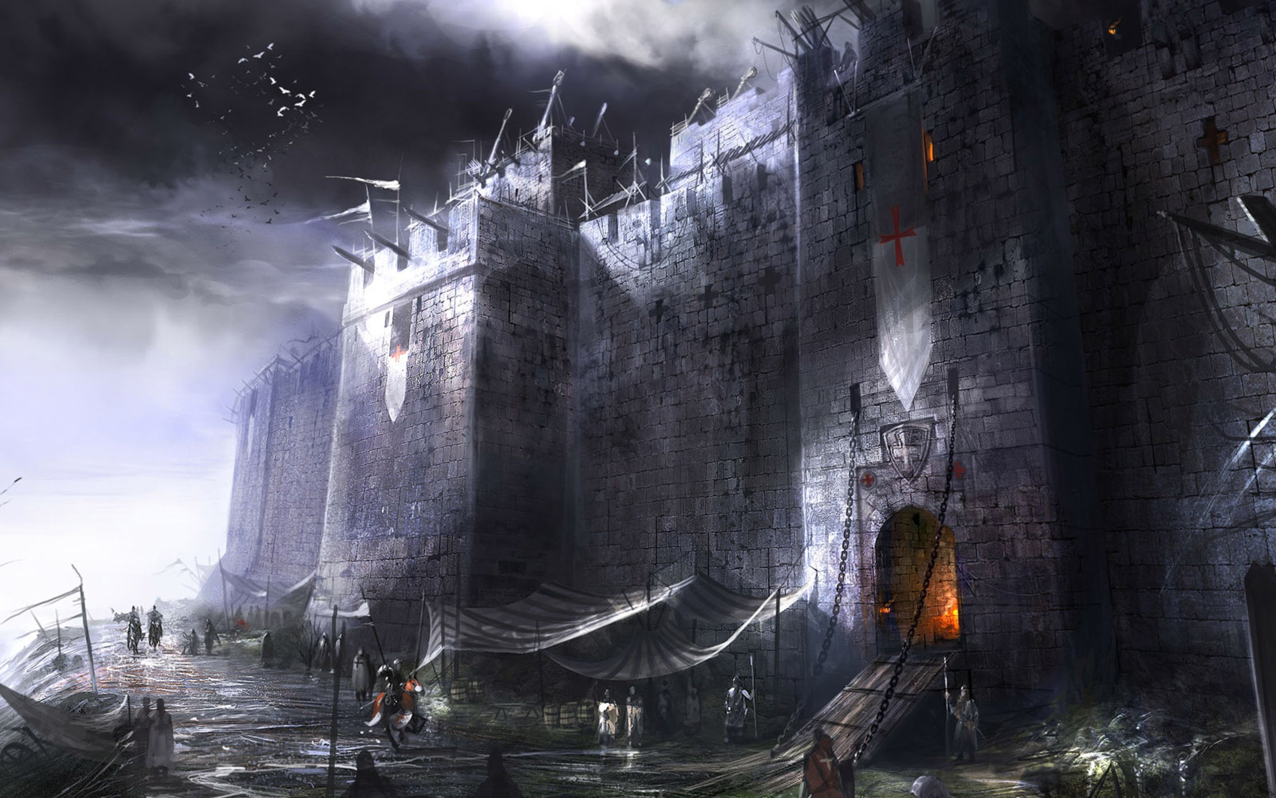 fantasy art digital art castle medieval 1080P, 2k, 4k HD wallpaper, background free download