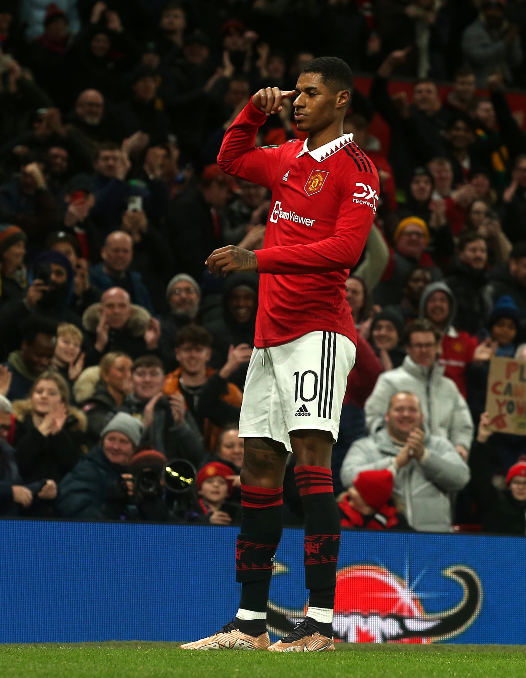 Why does Marcus Rashford point at his head when celebrating goals for Man Utd?. The US Sun