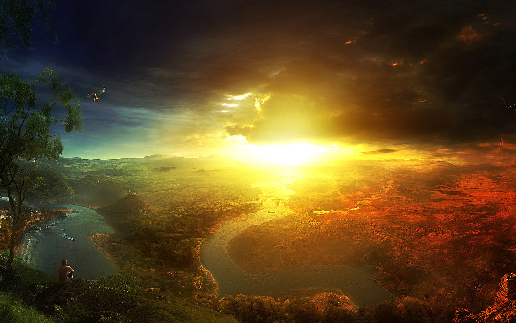 Fantasy Sunset HD Wallpaper and Background