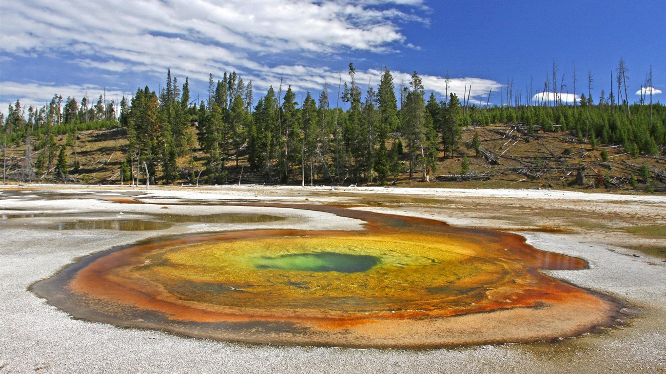 Yellowstone National Park hot spring wallpaper