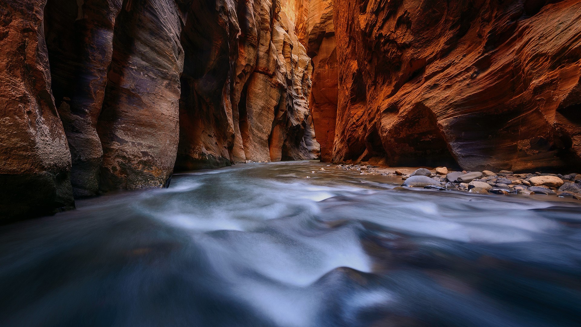 Wallpaper / nature, landscape, canyon, rocks, water, spring, long exposure, Zion National Park, Utah, USA free download