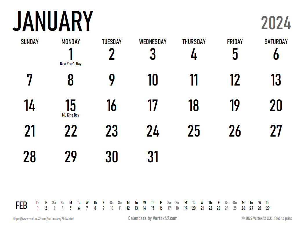 2024 Calendar and Image