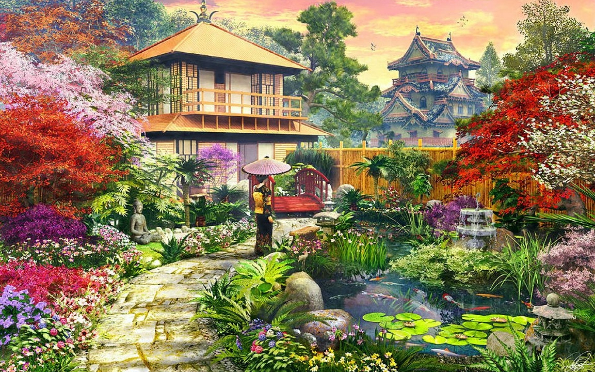 Splendid Japanese Garden wallpaper. Splendid Japanese Garden
