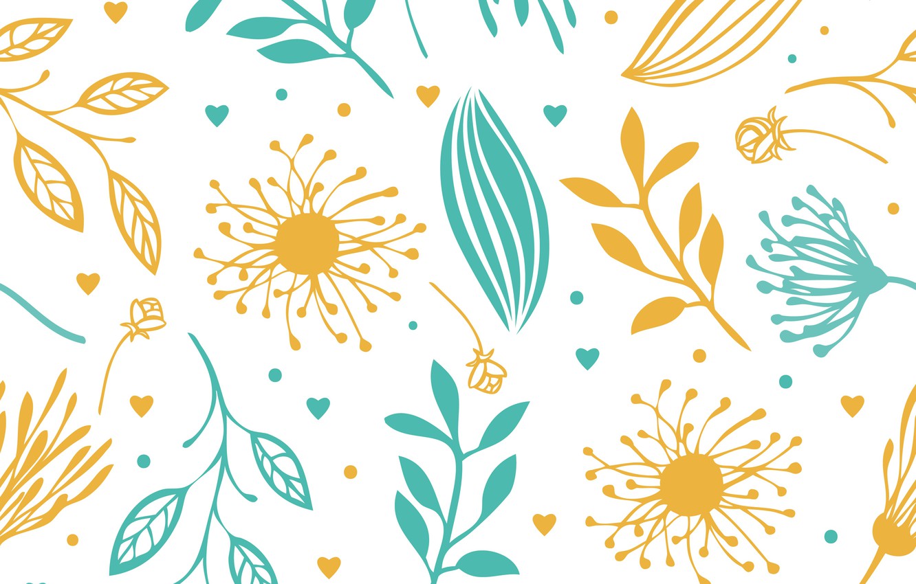 Wallpaper flowers, texture, abstract, yellow, blue, background, floral image for desktop, section текстуры