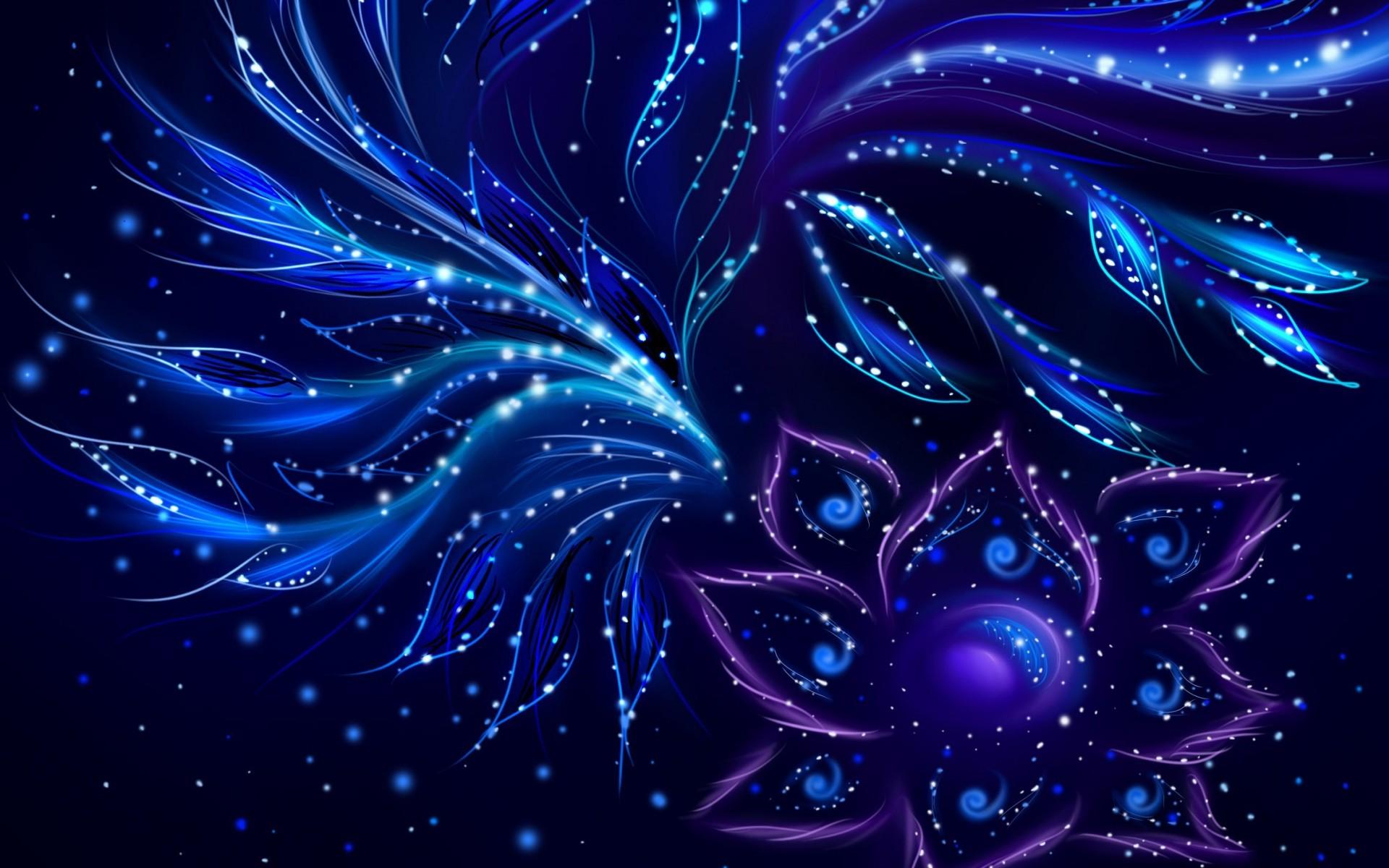 Abstraction Patterns Flowers Petals Blue blue fantastic Wallpaper HD / Desktop and Mobile Background