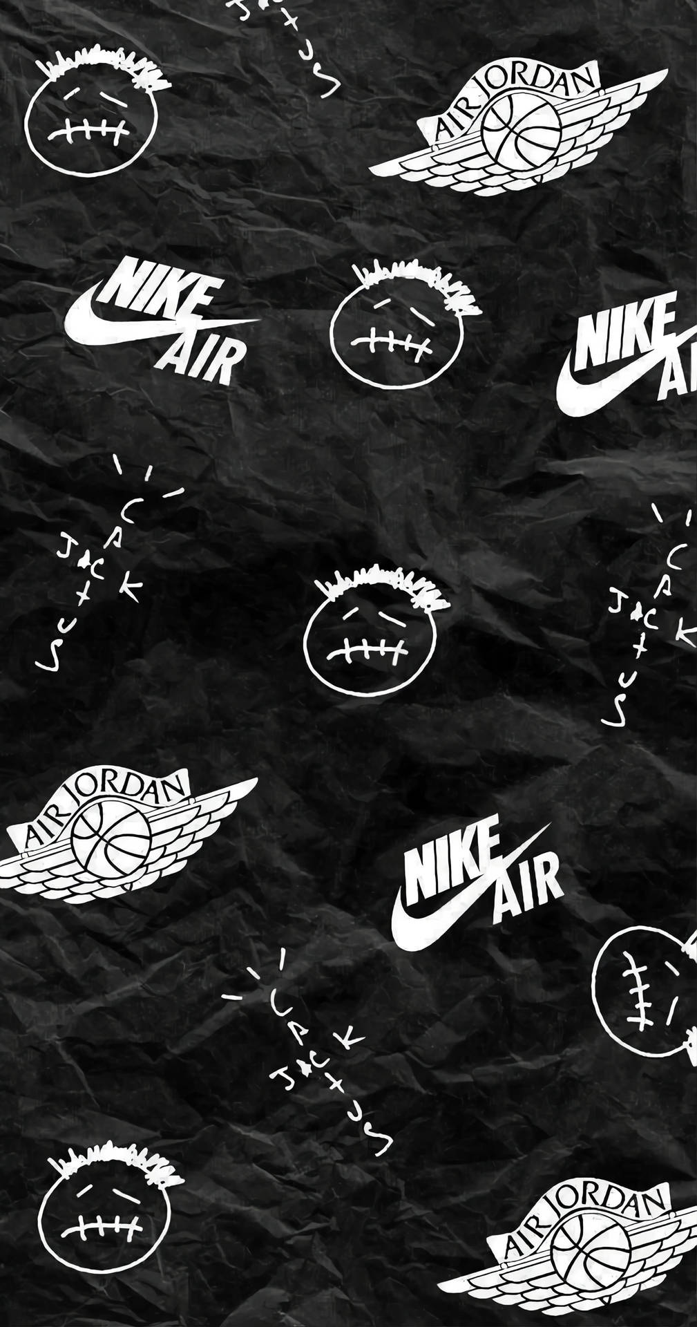 Download Scattered Nike iPhone Logos Wallpaper