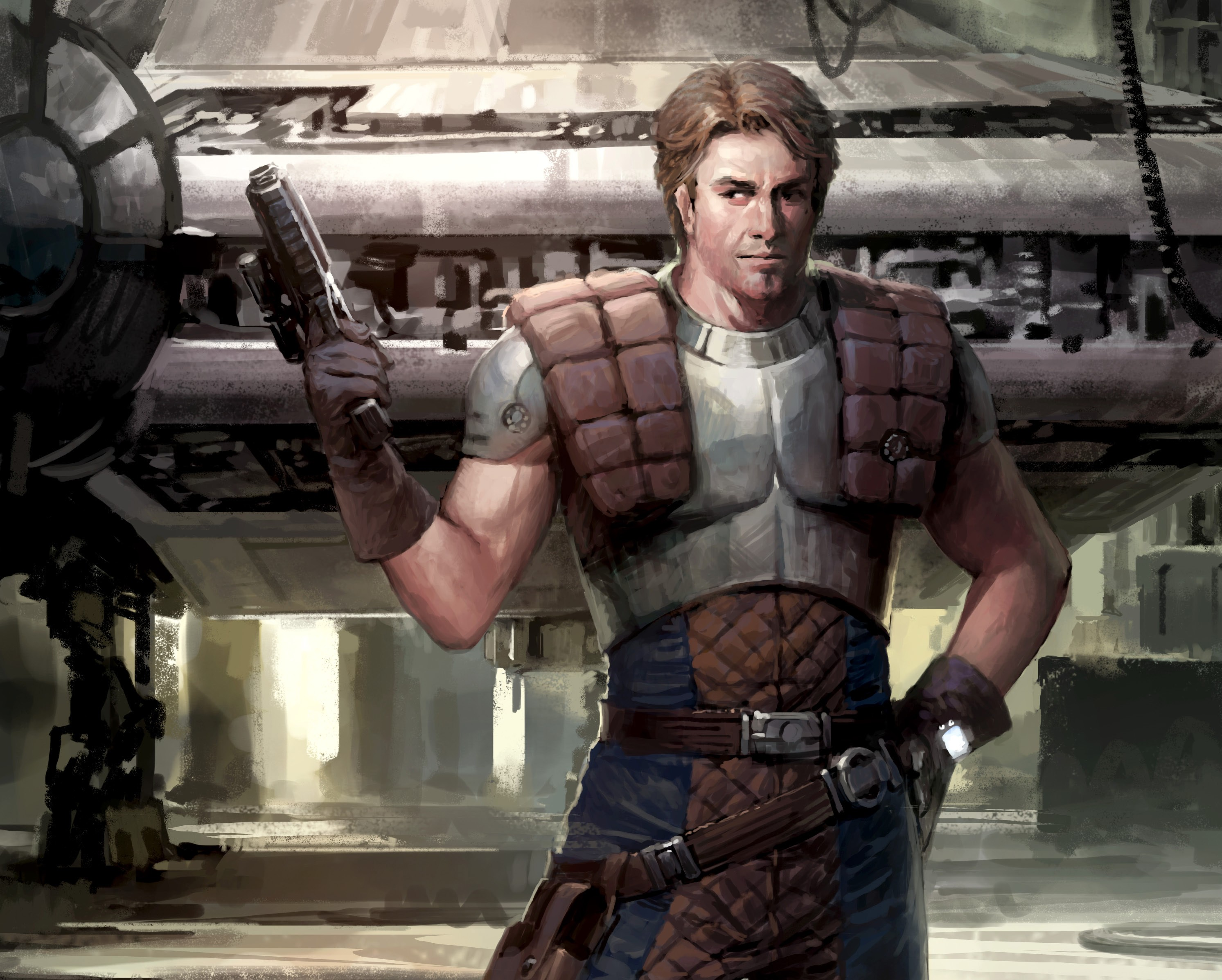 Wallpaper, Star Wars, soldier, Shadows of the Empire, Dash Rendar, screenshot, pc game, action film, mercenary 2986x2395