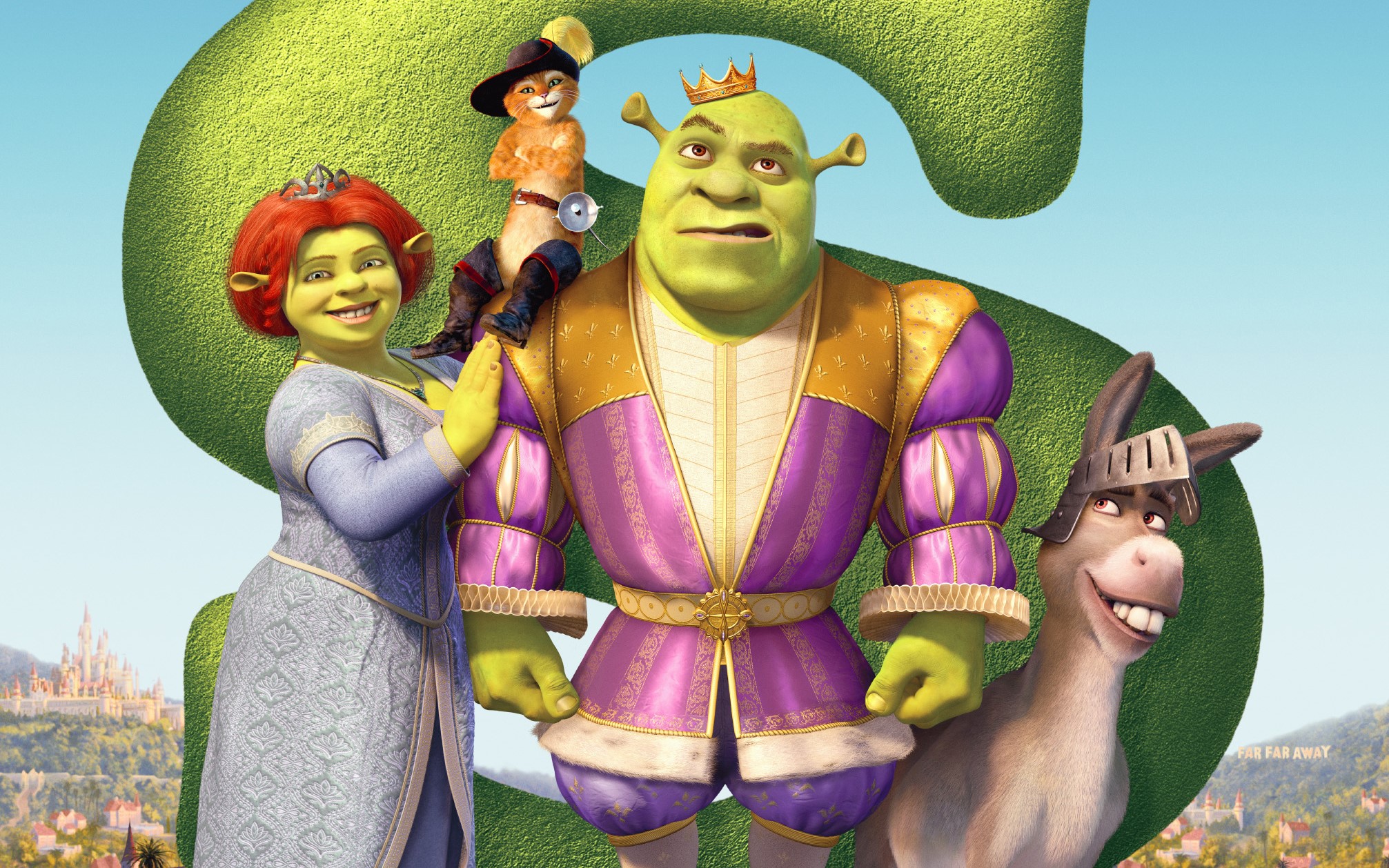 Shrek the Third, Princess Fiona, Puss in Boots, Shrek, Donkey, Cats Gallery HD Wallpaper
