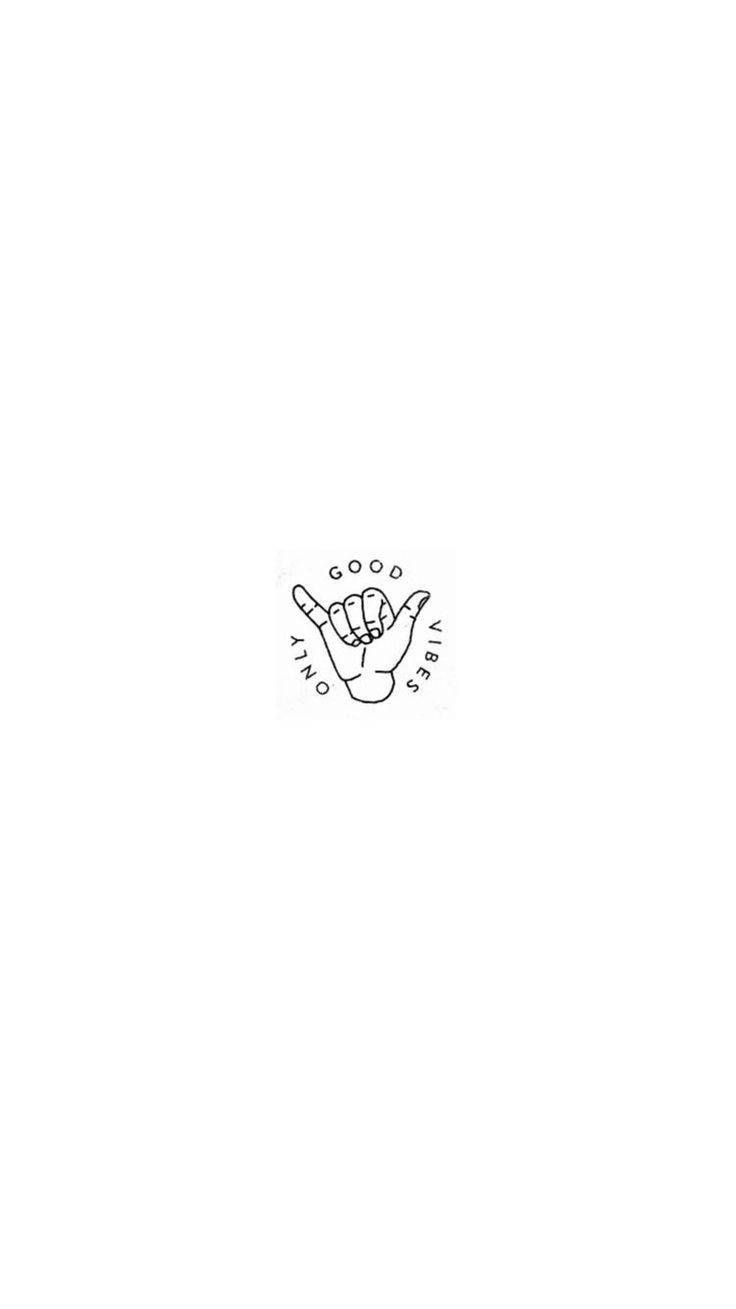 Download White Aesthetic Tumblr Good Vibes Only Hand Sign Wallpaper