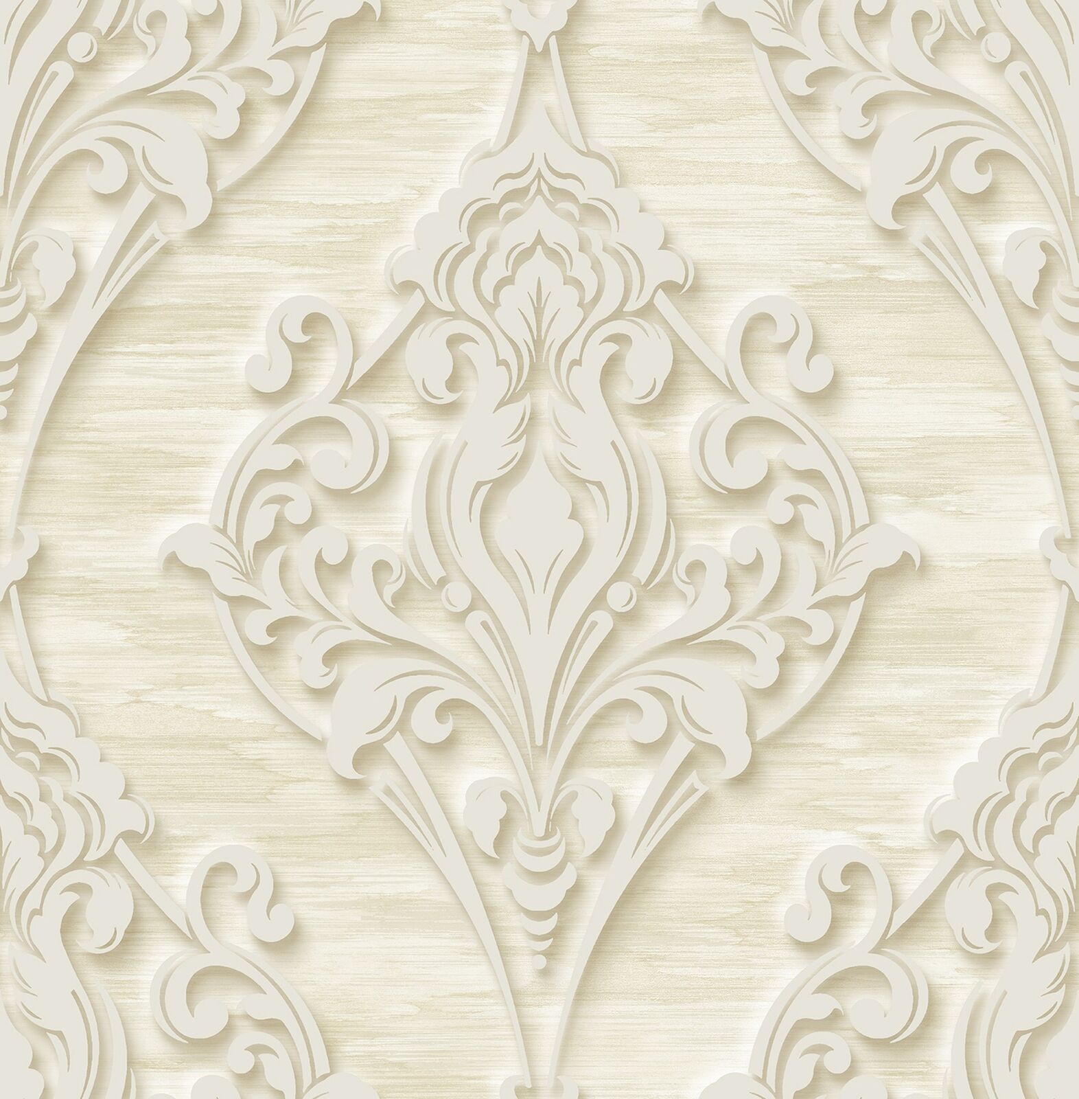 Ornate Ogee Wallpaper in Light Gold DS60305