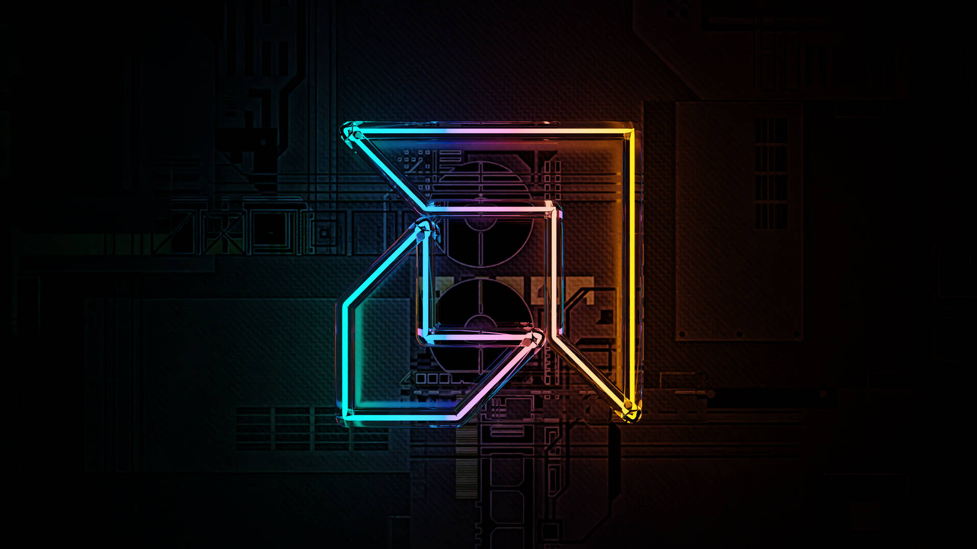 Download 3D Neon Amd Logo Wallpaper