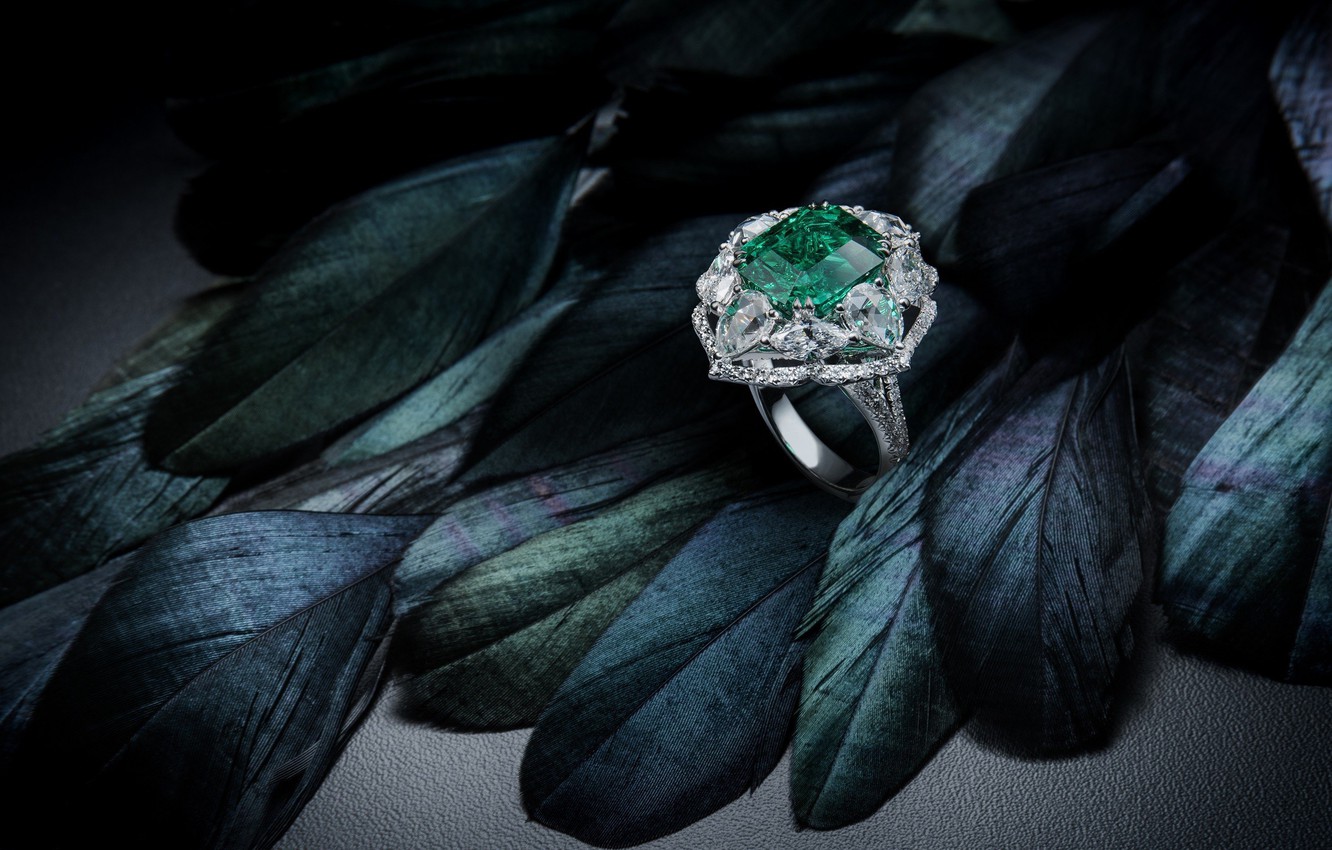 Wallpaper stone, ring, decoration, emerald image for desktop, section разное