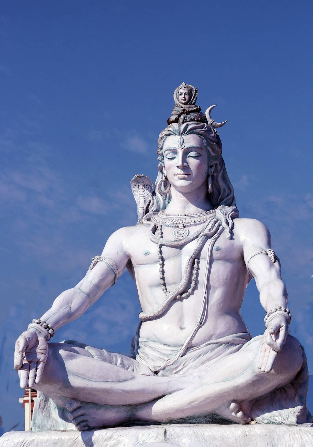 Download Bholenath HD Lord Shiva White Marble Statue Wallpaper